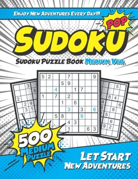 Paperback Sudoku POP: Sudoku Puzzle Book Medium Ver. Puzzle Book for Adults with Answers Book