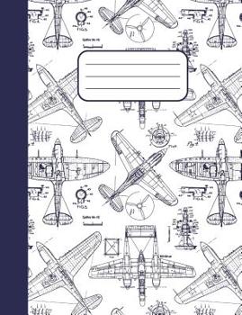 Paperback Airplane Drawings: College Rule Composition Notebook 120 pages for Aviation Enthusiasts Book