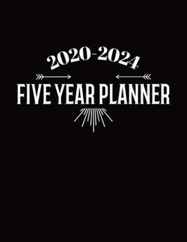 Black 2020-2024 Five Year Planner: 60 Calendar Months Monthly Planner Notebook Logbook  with Federal Holidays