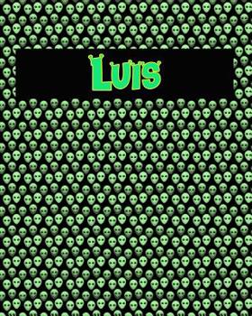 Paperback 120 Page Handwriting Practice Book with Green Alien Cover Luis: Primary Grades Handwriting Book