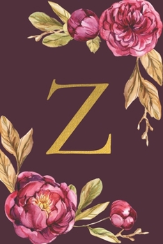Paperback Z: Personalized Initial Monogram Blank Lined Notebook Journal Printed Peony flowers, for Women and Girls 6x9 inch. Christ Book