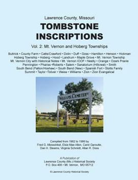 Paperback Lawrence County Missouri Tombstone Inscriptions Vol. 2 Book