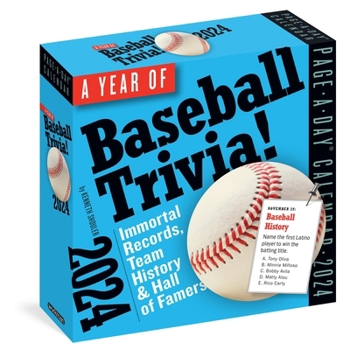 Calendar A Year of Baseball Trivia! Page-A-Day Calendar 2024: Immortal Records, Team History & Hall of Famers Book