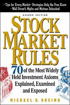 Hardcover Stock Market Rules: 70 of the Most Widely Held Investment Axioms Explained, Examined, and Exposed Book