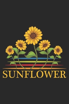 Sunflower: Sunflower Notebook Blank Dot Grid Hippie Journal dotted with dots 6x9 120 Pages Checklist Record Book Flowers Peace Cute Take Notes Planner ... Gift for Sunflower Hippies Women Girls