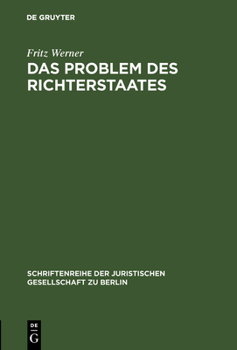 Hardcover Das Problem des Richterstaates [German] Book