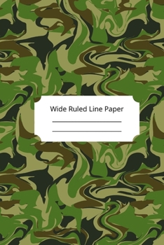 Paperback Camouflage Art Theme Wide Ruled Line Paper Book
