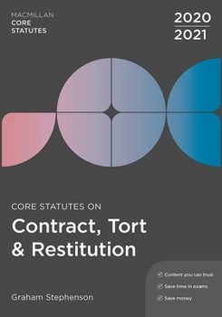 Paperback Core Statutes on Contract, Tort & Restitution 2020-21 Book