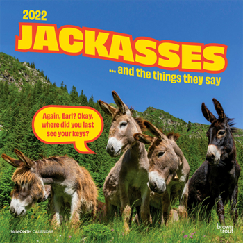 Jackasses 2022 12 x 12 Inch Monthly Square Wall Calendar, Donkey Humor