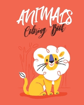 Animals coloring book: girls ,Kids ages 4-8 year old and adults / Funny, farting, cute animal farm and zoo / Pink and white with yellow  / crayons, markers  (46 Pages, 8 x 10)