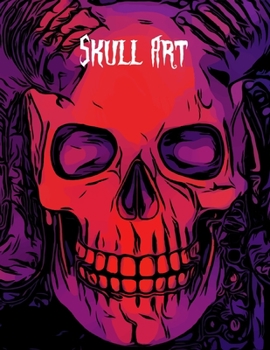 Skull Art: Halloween Sketchbook - Purple And Red Scary Skull Cover - Blank Paper Journal / Notebook