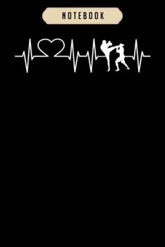 Notebook: Heartbeat kickboxing kick boxing karate  journal|6x9(100 pages)Blank Lined Journal For kids, student, school, women, girls, boys, men, birthday gifts|Boxer gifts Notebook