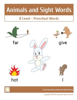 Paperback Animals and Sight Words B level: Preschool words Book