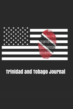 Paperback Trinidad and Tobago Journal: Blank Lined Notebook with a Trinidad and Tobago Footprint on an American Flag Book