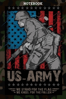Notebook: US Army With Flag Design Military Blank Lined Journal, Army Soldier's Journal To Write In For Notes, Ideas, Diary, To-Do Lists, Notepad  - US Army Gifts For Soldier And Military Families