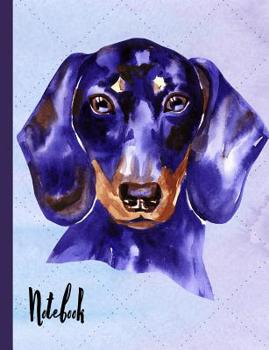 Paperback Notebook: School Notebook 100 Pages Wide Ruled Paper Watercolor Dog Face Book