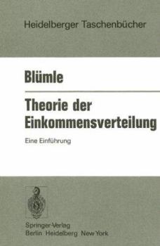 Paperback Theorie Der Einkommensverteilung: Eine Einführung [German] Book