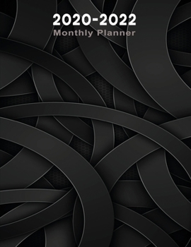 2020-2022 Monthly Planner: Organizer, Diary and Office Planner for 36 Months | Include Notes Paper & Calendar at a Glance – Black Abstract Curve