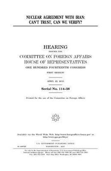Paperback Nuclear agreement with Iran: can't trust, can we verify? Book