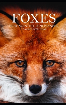 Paperback Foxes Note Monthly 2020 Planner 12 Month Calendar Book