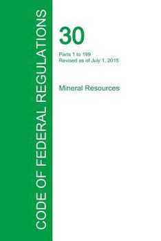 Paperback Code of Federal Regulations Title 30, Volume 1, July 1, 2015 Book