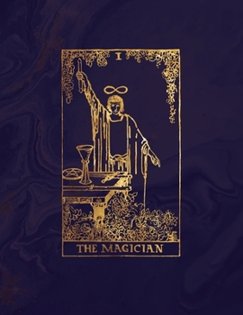 The Magician: College Ruled Journal  | 8.5 x 11 A4 Notebook | Midnight Marble and Gold Tarot Card - 150 College Ruled Lined Pages (Rainbow Marble and Rose Gold - College Ruled Composition Notebook)