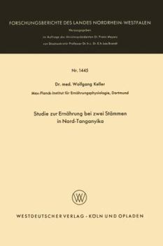 Paperback Studie Zur Ernährung Bei Zwei Stämmen in Nord-Tanganyika [German] Book