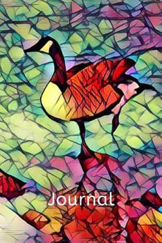 Cute Canadian Goose in Blue Purple Lake Bird Lovers Pretty Blank Lined Journal for Daily Thoughts Notebook Diary for Women for Ladies