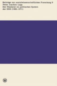 Paperback Der Staatsrat Im Politischen System Der DDR (1960 - 1971) [German] Book