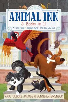 Paperback Animal Inn 3-Books-In-1!: A Furry Fiasco; Treasure Hunt; The Bow-Wow Bus Book