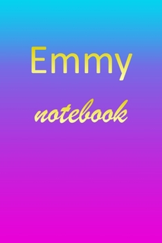 Paperback Emmy: Blank Notebook - Wide Ruled Lined Paper Notepad - Writing Pad Practice Journal - Custom Personalized First Name Initia Book