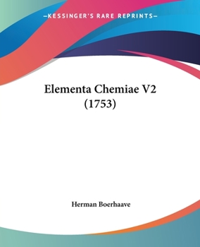 Paperback Elementa Chemiae V2 (1753) [Latin] Book