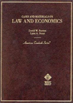 Hardcover Barnes and Stout's Cases and Materials on Law and Economics Book