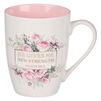 Misc. Ceramic Mug New Strength Psalm 23:3 Book