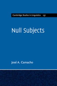 Null Subjects - Book  of the Cambridge Studies in Linguistics