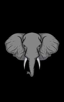 Notebook : Elephant Head Illustration - 100 Graph Paper Pages - Soft Cover - Small Size - 5 X 8 Inch