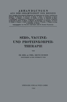 Paperback Sero-, Vaccine- Und Proteinkörper-Therapie [German] Book