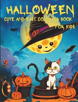 Paperback Halloween Cute And Easy Coloring Book For Kids Book