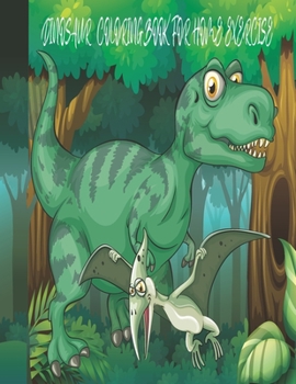 Paperback Dinosaur Coloring Book for Home Exercise: Cute Dinosaur Coloring Book for Kindergarten Home Practice Book