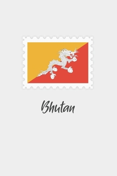 Paperback Bhutan flag minimalist notebook: Country national flag travel journal notebook Book