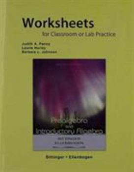 Paperback Worksheets for Classroom or Lab Practice for Prealgebra and Introductory Algebra Book