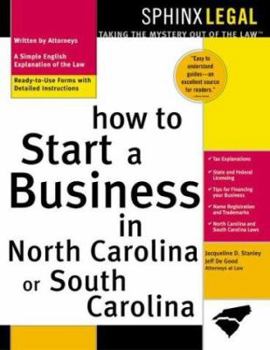 Paperback How to Start a Business in North Carolina or South Carolina Book