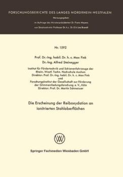 Paperback Die Erscheinung Der Reiboxydation an Ionitrierten Stahloberflächen [German] Book