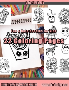 Paperback Fun & cute doodles for kids, 22 coloring pages Book