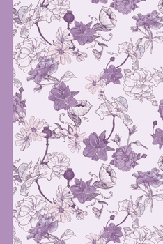 Paperback Sketch Journal: Floral Garden (Lilac Purple) 6x9 - Pages are LINED ON THE BOTTOM THIRD with blank space on top Book