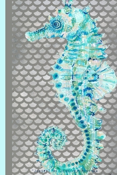 "Jersey" by Jennifer Moreman: Beautiful Seahorse 6x9" Wide Rule 130 Page Notebook by Artist