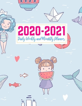 Paperback 2020-2021 Daily Weekly and Monthly Planner: Pretty Two Year Jan 1, 2020 - Dec 31, 2021 Calendar Organizer and Appointment Schedule Agenda Journal for Book