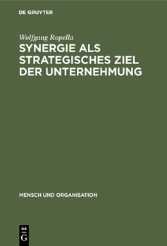 Hardcover Synergie als strategisches Ziel der Unternehmung [German] Book