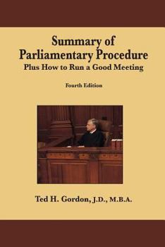 Paperback Summary of Parliamentary Procedure: Plus How to Run a Good Meeting Book