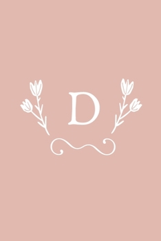 D: Monogram initial medium-lined notebook. Pink and white diary.